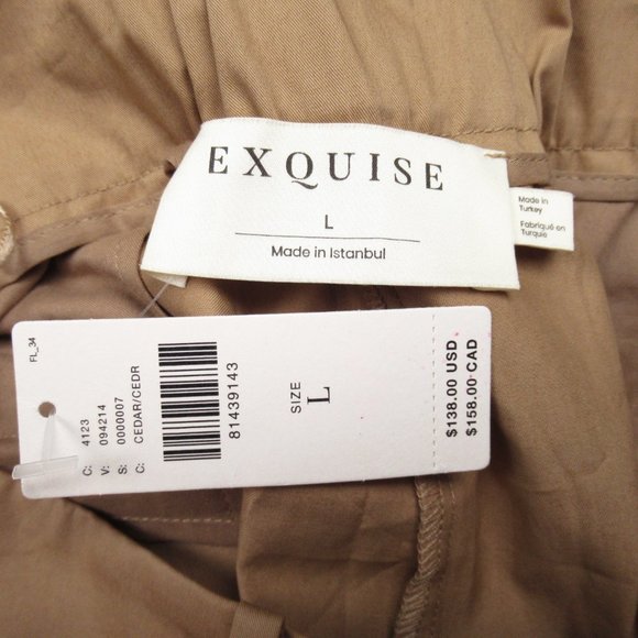 Anthropologie Exquise Barrel-Leg Chino Pants Cedar Brown - Large - Picture 10 of 10